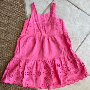 Zara kids girls pink eyelet embroidered summer dress size 4-5